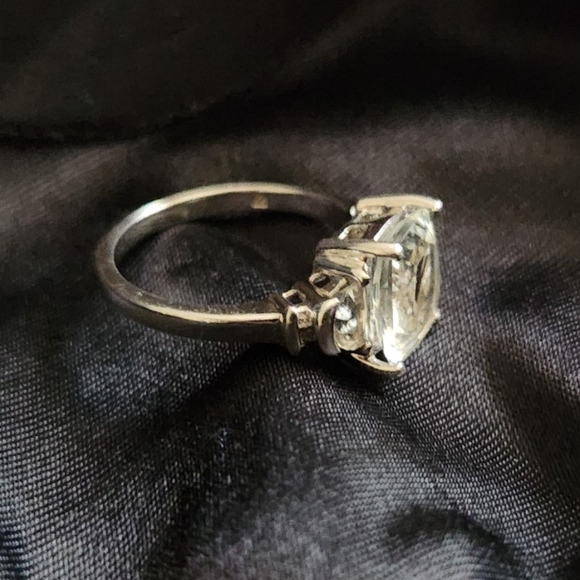 Prasiolite & Diamond .925 Sterling Silver Ring - Picture 4 of 7